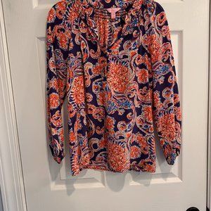 ELSA SILK TOP ' For The Halibut ' Lilly Pulitzer